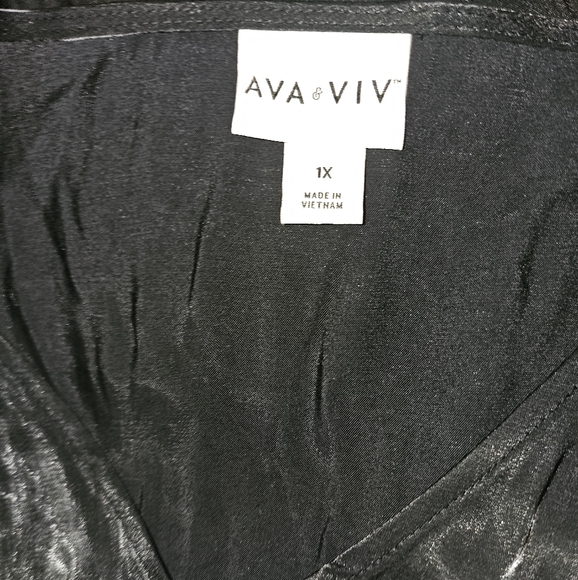 2 For $20 Ava & Viv Black Midi Dress NWOT 1x Plus Great Party Dress, Minimalist, - Picture 4 of 4